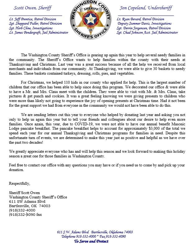 Annual Thanksgiving program for families in need